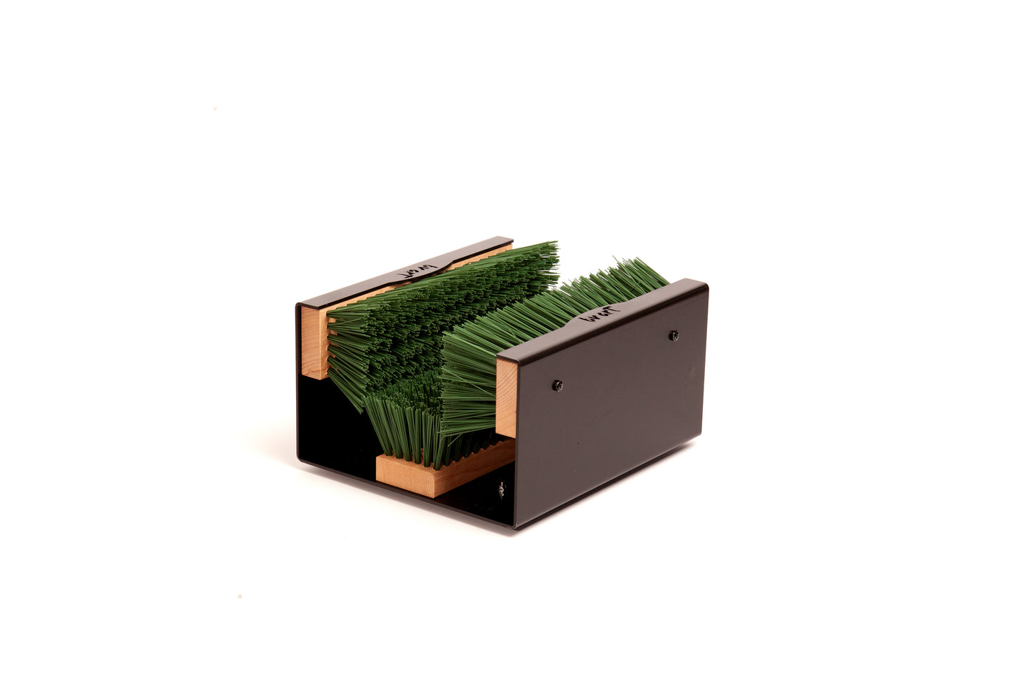 De Borstelfabriek Voetveger - De Box zwart (Borstel oud groen)