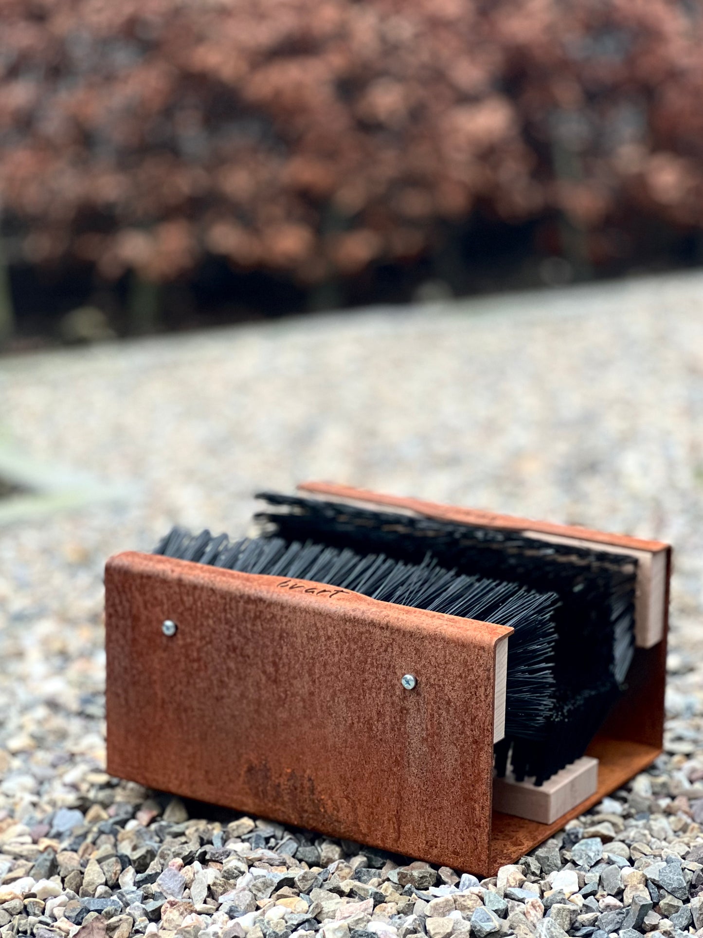 De Borstelfabriek Schoenveger - De Box natuurlijk roest (Borstel zwart)